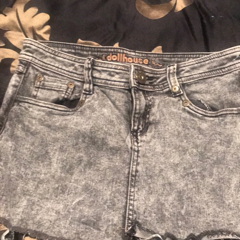 Black stonewashed miniskirt